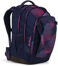 Satch Match Plus Seismic Pink dunkelblau grafischer Print Schultasche