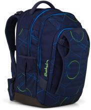 dunkelblaue Büchertasche grafischer Print Satch match Plus Blue Tech