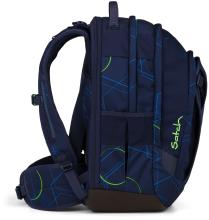 dunkelblaue Büchertasche grafischer Print Satch match Plus Blue Tech