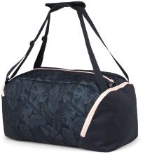 dunkelblaue Trainingstasche Blätterprint rosa Satch Duffle Bag Midnight Jungle