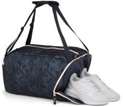 dunkelblaue Trainingstasche Blätterprint rosa Satch Duffle Bag Midnight Jungle