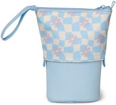 Satch Pencil Slider Summer Era hellblau kariert Blumen Schüttelpennal