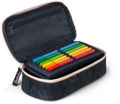 Satch Schlamperbox Midnight Jungle Blätterprint dunkelblau