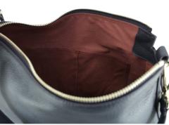 Coccinelle große Beuteltasche blau Nory Leder genarbt Midnight