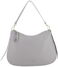 Coccinelle Nory greige Oyster Leder genarbt Umhängetasche Large