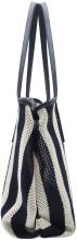 L.Credi raffinierte 2in1 Handtasche Rima maritim Meshoptik gestreift