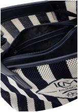 L.Credi raffinierte 2in1 Handtasche Rima maritim Meshoptik gestreift