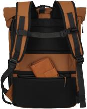 Travelite Briize Backpack M Roll-up Laptoprucksack Curry orangebraun