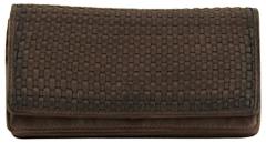 Harbour2nd Weaving Geldbörse Shelly dunkelbraun Leder