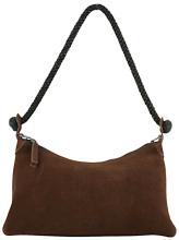 Corey braune Umhängetasche Harbour2nd Leder Webband Velours