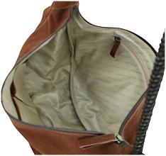 große Beuteltasche Harbour2nd Tiam Velours braun Flechtoptik