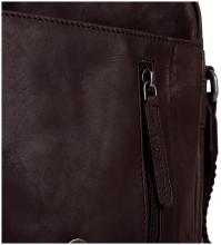 Überschlagtasche aus gewachstem Leder dunkelbraun The Chesterfield Brand Remy