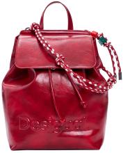 Desigual auffälliger Tagesrucksack Luena rot Flechtdetail