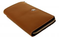 Marc`O Polo Geldbörse Leder Reißverschluss Cognac