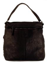 Beuteltasche Iris Harbour2nd Flecht-Leder schwarz