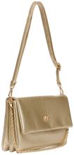 Metallic L.Credi Gold Überschlagtasche Penina vegan Kette
