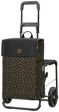 Einkaufsroller mit Sitzfläche Andersen Komfort Shopper mit Fita schwarz gepunktet