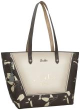 Shoppertasche dunkelbraun beige Anekke Muse Akzente Bloom geprägt