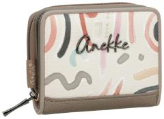kleine Anekke Geldtasche farbenfroh Muse metallic Olympia stilisiert beige