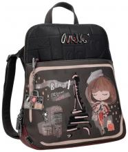 Alltagrucksack Anekke Mademoisell schwarz bunt Paris bestickt Eiffelturm