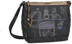 dunkleblaue Crossovertasche Anekke Boutique Ziernieten Strass