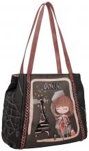 Shoppertasche Anekke Mademoiselle schwarz bunt Paris Stickerei