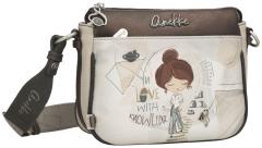 Anekke Crossbody Bag bestickt Sophia beige Glitzersteine metallic