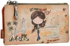 Portemonnaie Anekke Peace & Love Camel Hippie San Francisco bestickt