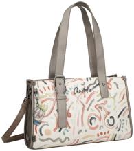 Anekke Handtasche metallic Muse Olympia stilisiert Print farbenfroh