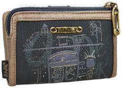 Klappbörse Anekke dunkelblau Paris Boutique Glitzersteine metallic