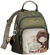 Anekke Cityrucksack Muse Olivgrün mit Print