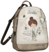 Daypack Anekke hell Finish Sophia Bücher Schriftrollen antik dunkelbeige Stickereien