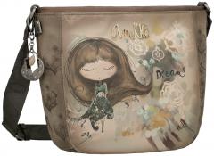 Beuteltasche Anekke Real taupe bunt bestickt Glitzer