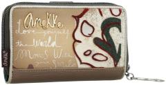 Anekke Real Manifesto samtig besticktes Portemonnaie