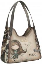 Beuteltasche Anekke Real Comicprint beige metallic Glitzer