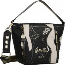 gemusterte Beuteltasche schwarz beige kintsugi Anekke Shoen Nature Shodo