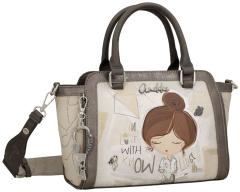 Bowlingtasche beige Anekke bestickt Sophia schimmernd Alexandria