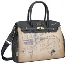 Kurzgrifftasche Anekke Mademoiselle Studio taupe blau Glitzer