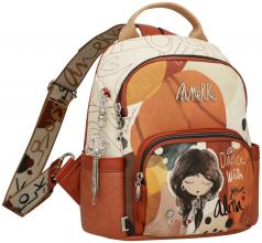 Anekke Alma Alltagsrucksack rot beige Spanien bestickt