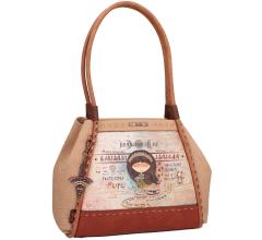 Shopper Menire Anekke Comic Print Indigen variable Form Braun