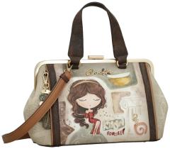 Kurzgrifftasche Anekke Muse Arzttasche beige taupe bestickt Griechenland