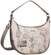 Anekke Muse Olympia Beuteltasche erweiterbar beige Print