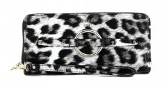 Animalprint Brieftasche Guess Dixie Leopard Nieten schwarz weiß
