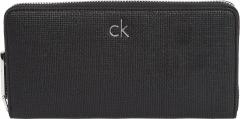 CK Longbörse Daily Large Zip Arround Calvin Klein schwarz mit Struktur