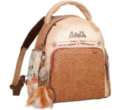 Anekke Damenrucksack Menire Tribe braun bunt Federanhänger Prägung