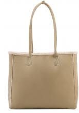 Shearlingoptik Henkeltasche Take All You Need Dark Cream FREDsBRUDER hellbeige