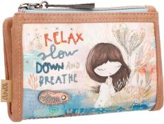 Portmonnaie Anekke Mediterranean Glitzergarn Metallemblem Message