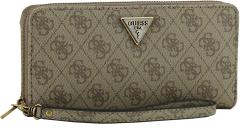 Guess Alexie Latte Logo Geldtasche braun Logoprint 