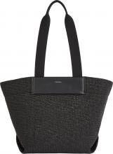 Sommertasche CK Black Calvin Klein Raffia Medium Sisaloptik