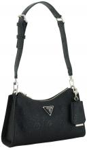 kleine Schultertasche Guess Cresidia Logoprägung schwarz